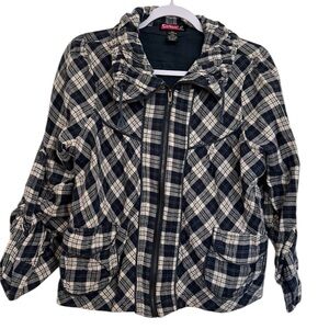 Say What Women’s Ladies Plaid Jacket/Thick Shirt XL